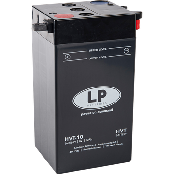 LP HVT-10 Motorradbatterie ersetzt 02200, 02299, 66006-29, HVT10, YB2-6 6V 22Ah