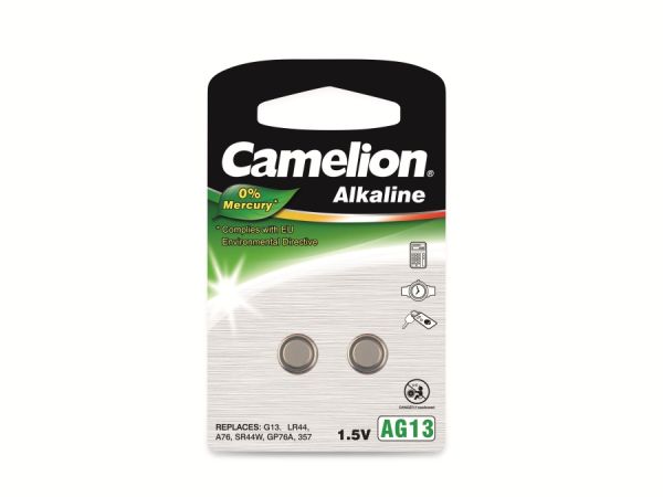 Camelion AG13, LR44, LR1154 Batterien 2er Packung