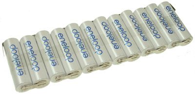 Akku-Pack Panasonic Eneloop AA F1x12 Reihe mit Lötfahne 14,4V 2000mAh