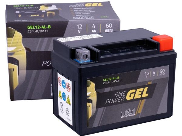 Intact GEL12-5ZS GEL-Motorradbatterie ersetzt GEL 12-4L-BS, YTZ5-S, 12V 4Ah