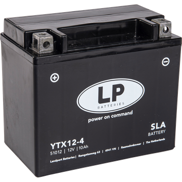 LP YTX12-4 SLA Motorradbatterie ersetzt YTX12-BS, 51012, GEL12-12-BS 12V 12Ah