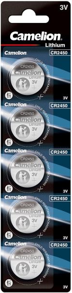 Camelion CR2450, DL2450, 5er Packung Batterien