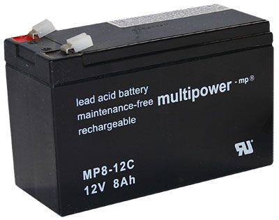 Multipower MPC8-12 Bleiakku Zyklenfest, 12V 8Ah Faston 6,3mm