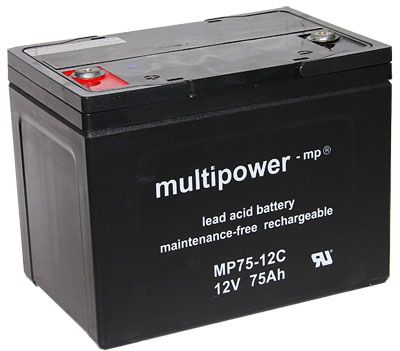 Multipower MP75-12C (MPC75-12) Bleiakku, Zyklenfest 12V 75Ah