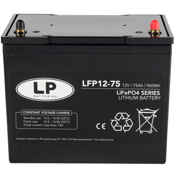 LP LFP12-75 12V 75Ah LiFePO4 Batterie für Wohnmobile