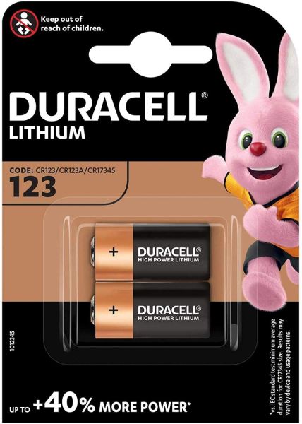 Duracell DL123A, CR123A Lithium Batterien 2er Pack