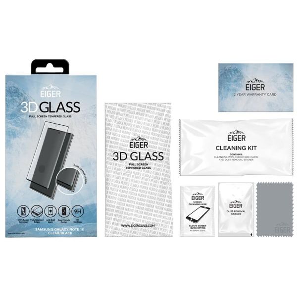 EIGER SAMSUNG GALAXY NOTE 10 DISPLAY-GLAS 3D-GLASGEHÄUSEFREUNDLICH KLAR/SCHWARZ