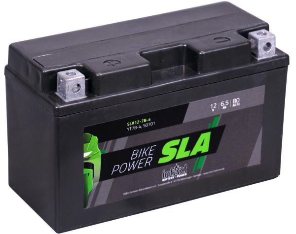 Intact SLA12-7B-4 Motorradbatterie 12V 6.5Ah ersetzt YT7B-4, YT7B-BS, GT7B-4