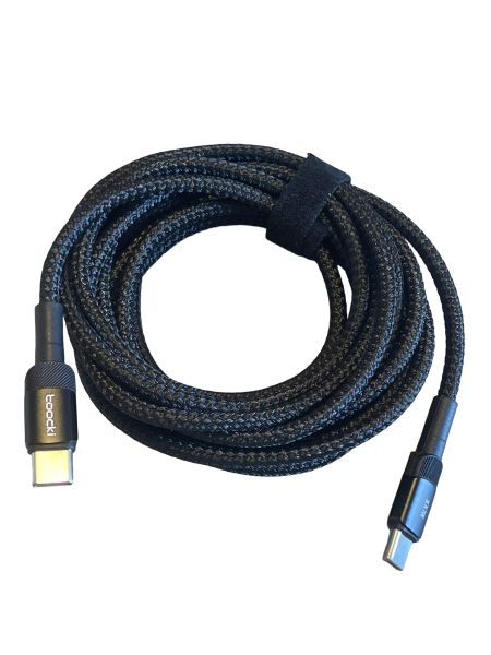 USB-C auf USB-C Schnellladekabel 300cm, schwarz Nylon