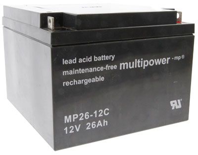 Multipower MP26-12C (MPC26-12I) 12V 26Ah Bleiakku Zyklenfest, M6