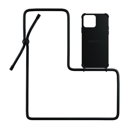 iPhone 15 Pro Max, All Black matt, Cover mit Kordel