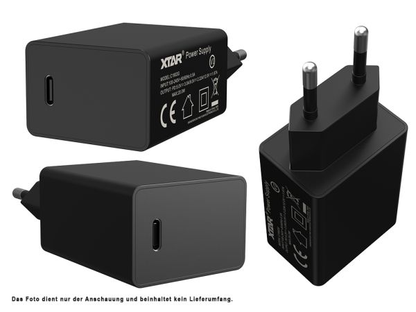 Xtar USB-C Netzteil PD20W, 5V 3A, 9V 2.22A, 12V 1.66A 20W