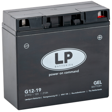 LP L12-19 GEL-Motorradbatterie 51913, HJ51913-FP, 519013017, 12C16A-3B 12V 21Ah