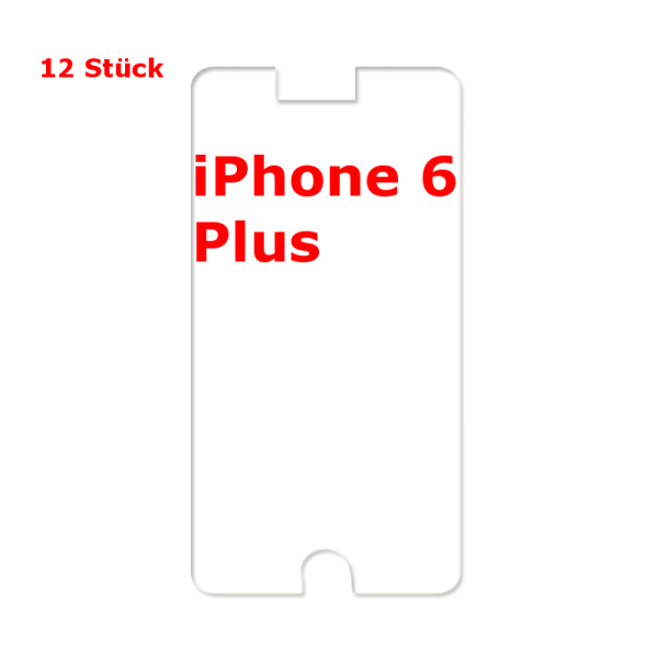 Displayschutzfolie für iPhone 6 Plus / 6S Plus, 12er Pack