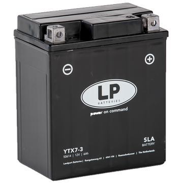 LP YTX7-3 SLA Motorradbatterie DIN 50614, YTX7L-BS 12V 6Ah 100% wartungsfrei