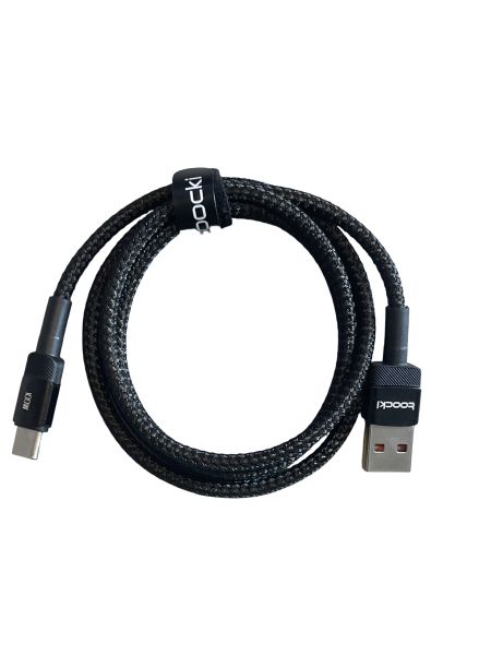 USB-A auf USB-C Schnellladekabel 100cm, schwarz Nylon