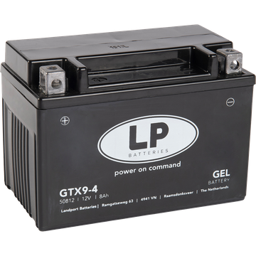 LP GTX9-BS GEL-Motorradbatterie ersetzt DIN 50812, YTX9-BS, FTX9-BS 12V 8Ah