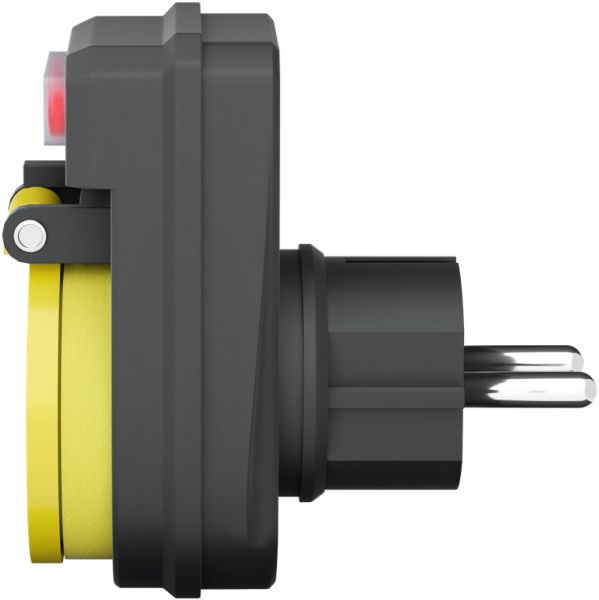 Steckdosenadapter mit Schalter, spritzwassergeschützt (Schuko)