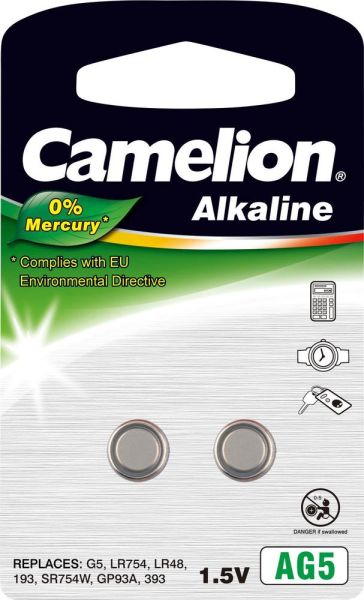 Camelion AG5, LR48, LR754, 2er Pack Batterien