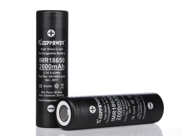 Keeppower IMR18650 Plus 3.7V 2600mAh (US18650VTC5A) ungeschützt