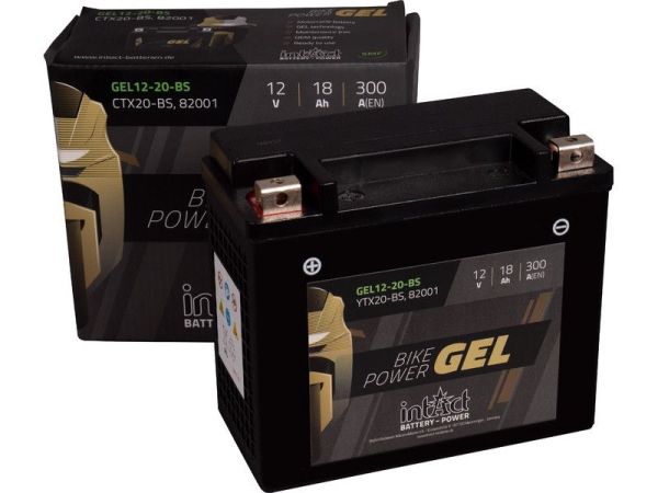 Intact GEL12-20-BS GEL-Motorradbatterie ersetzt GEL 12-20-BS, 518902026 12V 18Ah