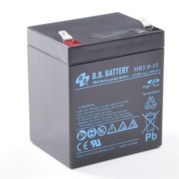 B.B. Battery HR5.5-12, 12V / 5.5Ah, 6.3mm T2 Fasto