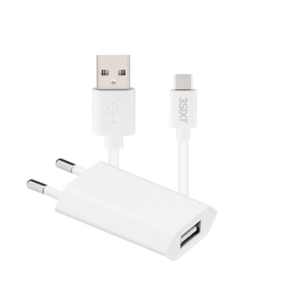 USB-C Ladeset (5W) mit Single-USB Ladegerät und 1m USB-C Kabel