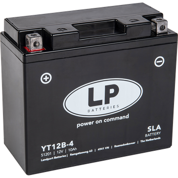 LP YT12B-4 SLA Motorradbatterie ersetzt YT12B-4, GT12B-4, FT12B-4, CT12B-4