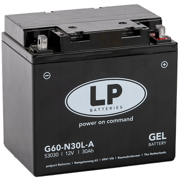 LP L60-N30L-A GEL-Motorradbatterie ersetzt G60-N30L-A, GEL53030 12V 30Ah