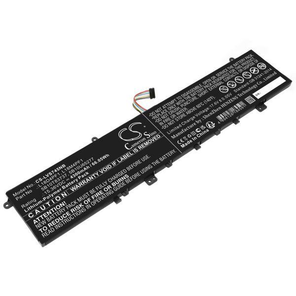Akku ersetzt Lenovo L18M4PF1, L18D4PF1 Bauform A, 15.36V 4300mAh