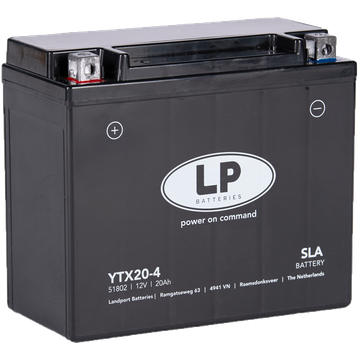 LP YTX20-4 SLA Motorradbatterie YTX20-BS, GEL12-20-BS, 82001, 82004 12V 20Ah
