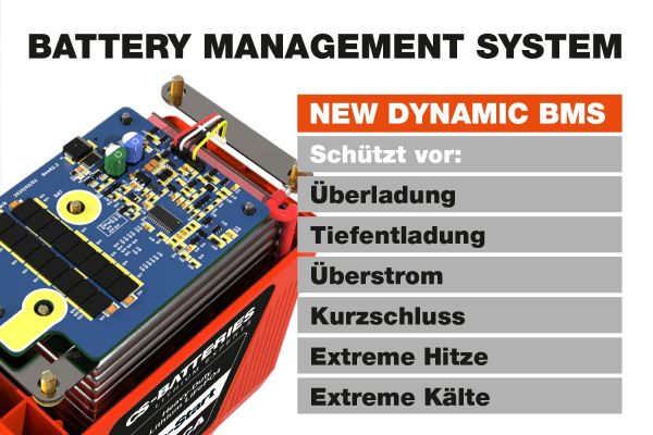 12V 8Ah LiFePO4 Heavy-Duty HDX-30 Motorrad Starterbatterie 800CA (PbEq 20-30Ah)