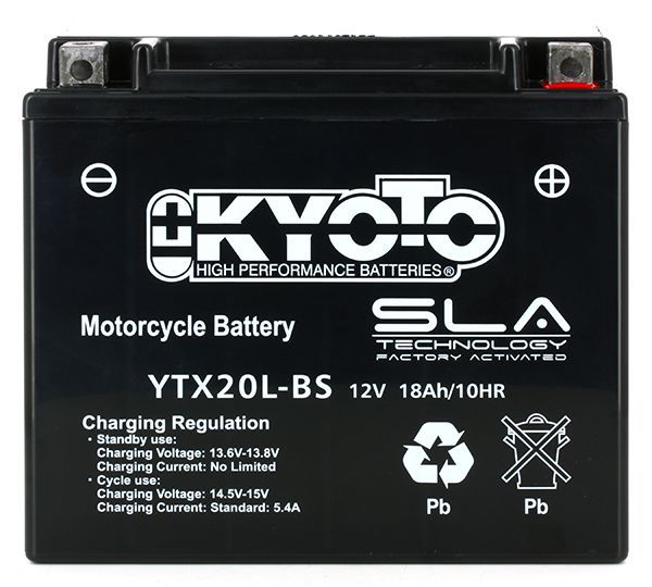 Kyoto YTX20L-BS SLA ersetzt 82000, ETX20HL-BS, GTX12-20L-BS, YTX20L-4 12V 18Ah