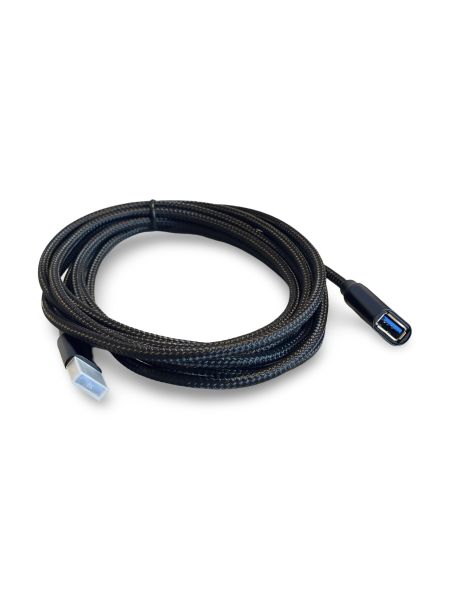 USB 3.0 Verlängerungskabel, 2m, Nylon schwarz