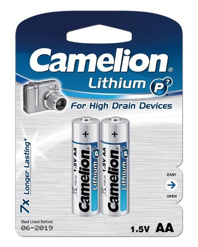 Camelion AA Lithium Batterien 2er Pack, Mignon, AA, LR6