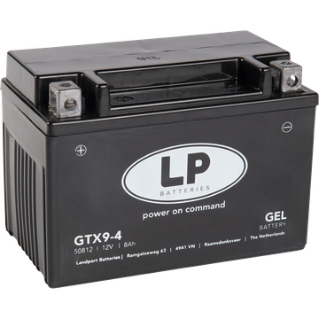 LP GTX9-BS GEL-Motorradbatterie ersetzt ETX9-BS, YTX9-4, 508012008 12V 8Ah