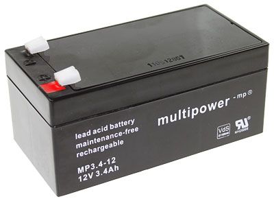 Multipower MP3.4-12 Bleiakku, 12V 3.4Ah Faston 4,8