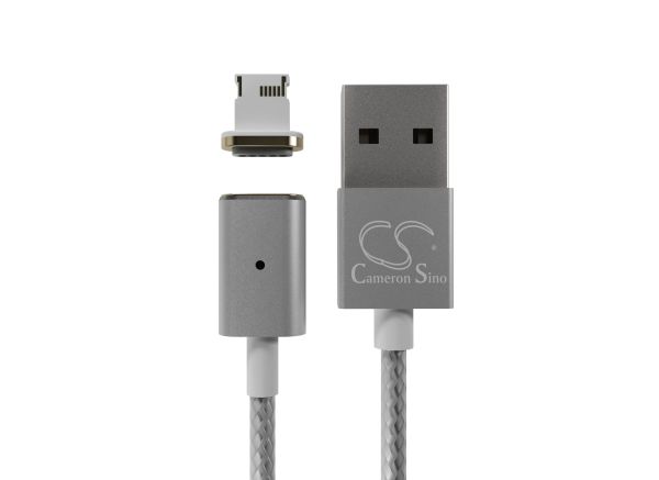 Lightning Magnet USB Kabel passend für Apple iPhone 12, 13, 14 1.2m in Silber
