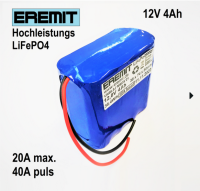 EREMIT 12V 4Ah F2x4 LiFePo4 Akku mit BMS XT-60 Stecker EREMIT 12V 4Ah F2x4 LiFePo4 Akku mit BMS XT-60 Stecker