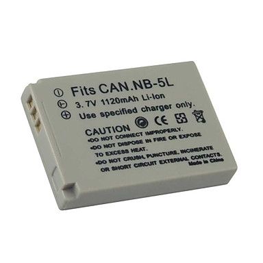 Akku ersetzt Canon NB-5L, 1135B001 1100mAh