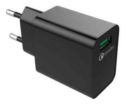 Qualcomm QC3.0 1 Port USB Schnellladegerät 18W Schwarz