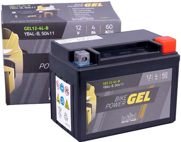 GEL-Motorradbatterie Intact GEL 12-4L-B, YB4L-B, 50411 12V 4Ah