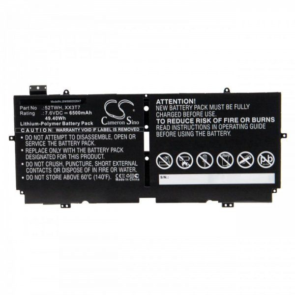 Akku ersetzt Dell X1W0D, 52TWH, DD9VF, XX3T7, MM6M8 6500mAh