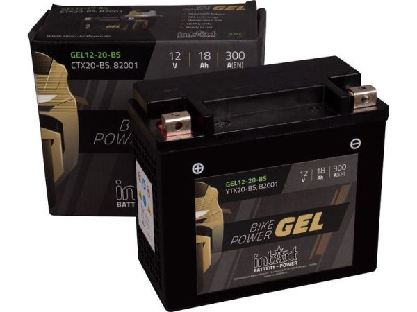 Intact GEL12-20-BS Motorradbatterie ersetzt YTX20-BS, YTX20H-BS 12V 18Ah