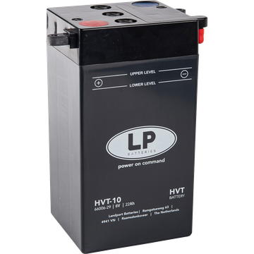 LP HVT-10 Motorradbatterie ersetzt 02200, 02299, 66006-29, HVT-10, YB2-6 6V 22Ah