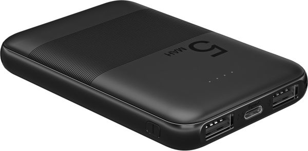 mini Powerbank 5000mAh 2x USB-A, 1x USB-C, 95 x 64 x 14.5mm