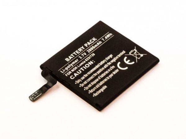 Akku passend für Nokia Lumia 625, Lumia 720T, 2000mAh Li-Ion