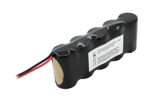 Notleuchten Akku 6V 1800mAh Ni-CD F1x5 mit Kabel
