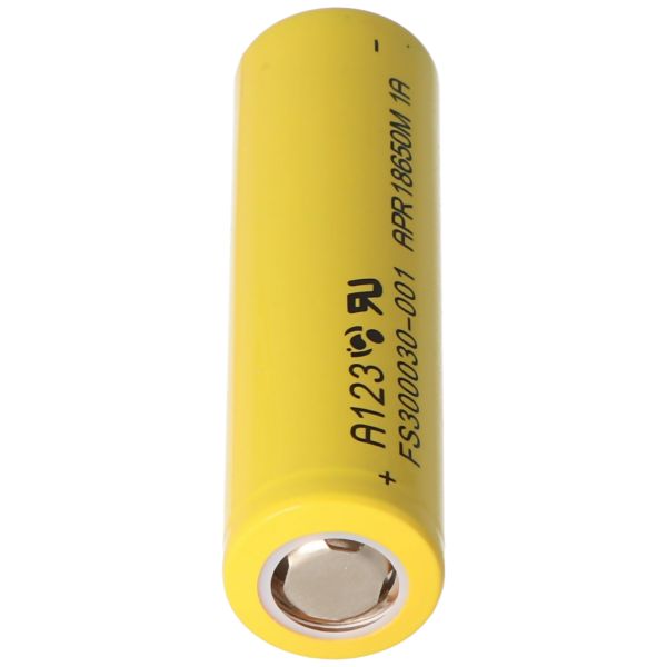 A123 APR18650M1 A 3.3V 1100mAh LiFePo4 Akku Pluspol flach