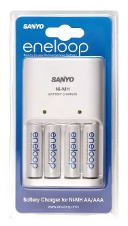 Sanyo eneloop Ladegerät MQN04-E4-3U, inkl. 4x AA Akkus